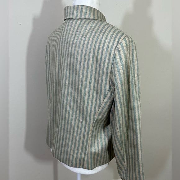 Brownstone Studio. Sz med linen blazer Vintage or top with shoulder pads. Lined - Picture 10 of 13